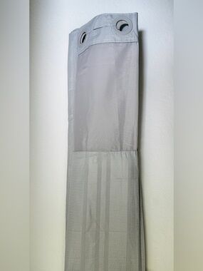 Light Gray Textured Curtain Panel Hookless